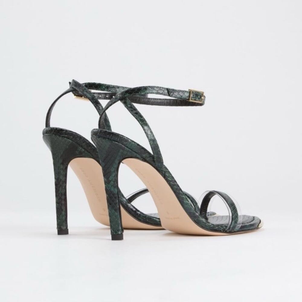 Good American Green Python Sandals - image 2